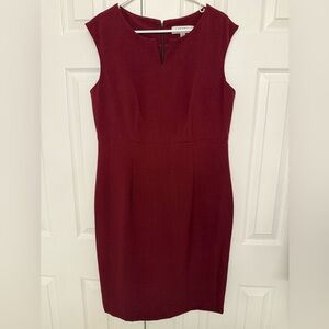 Kasper Sleeveless Sheath Dress in Burgundy